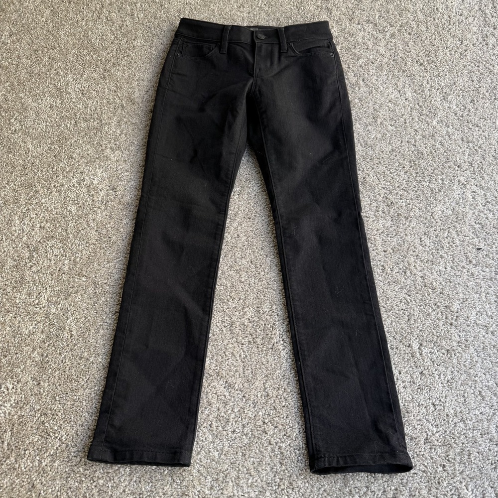 Ann Taylor LOFT Curvy Skinny Jeans Womens 24/00P Black Dark Wash Stretch Denim